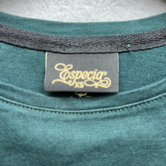 Especia Shirt Womens XS Green Embroidered Puff Sleeve Smocked Cuff Boho Top Rare - Picture 4 of 9